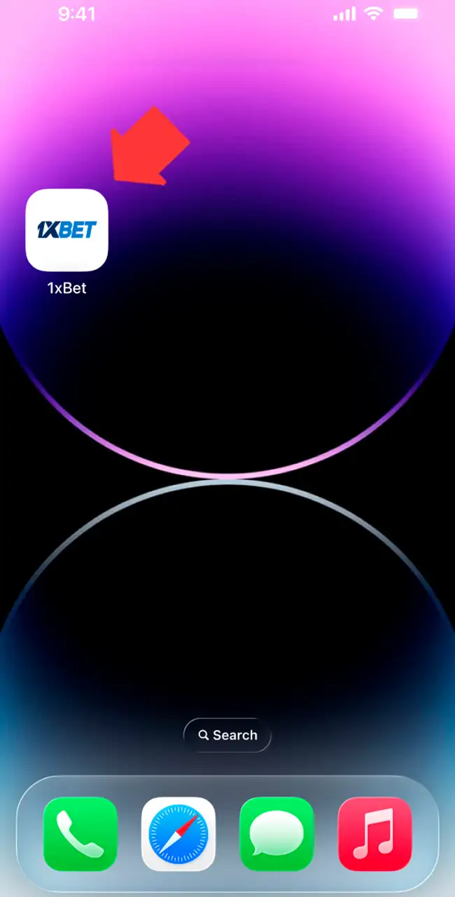 Icono de 1xBet en la pantalla de inicio del iPhone después de Add to Home Screen