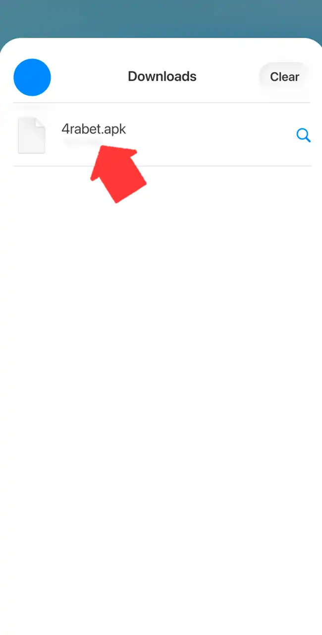 Lista de descargas de Android con el archivo 4rabet.apk listo para instalar