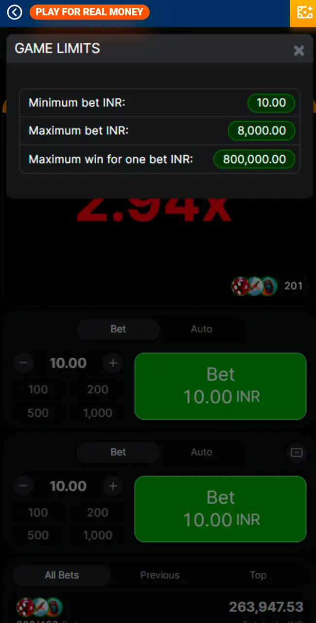 Ventana Game Limits de Aviator en Mostbet: apuesta mínima, apuesta máxima y ganancia máxima