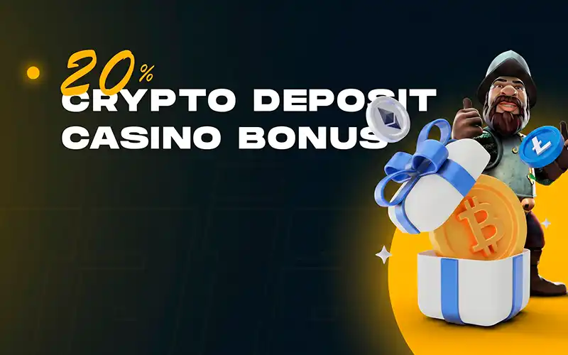 Banner de Rajabets: 20% Crypto Deposit Casino Bonus